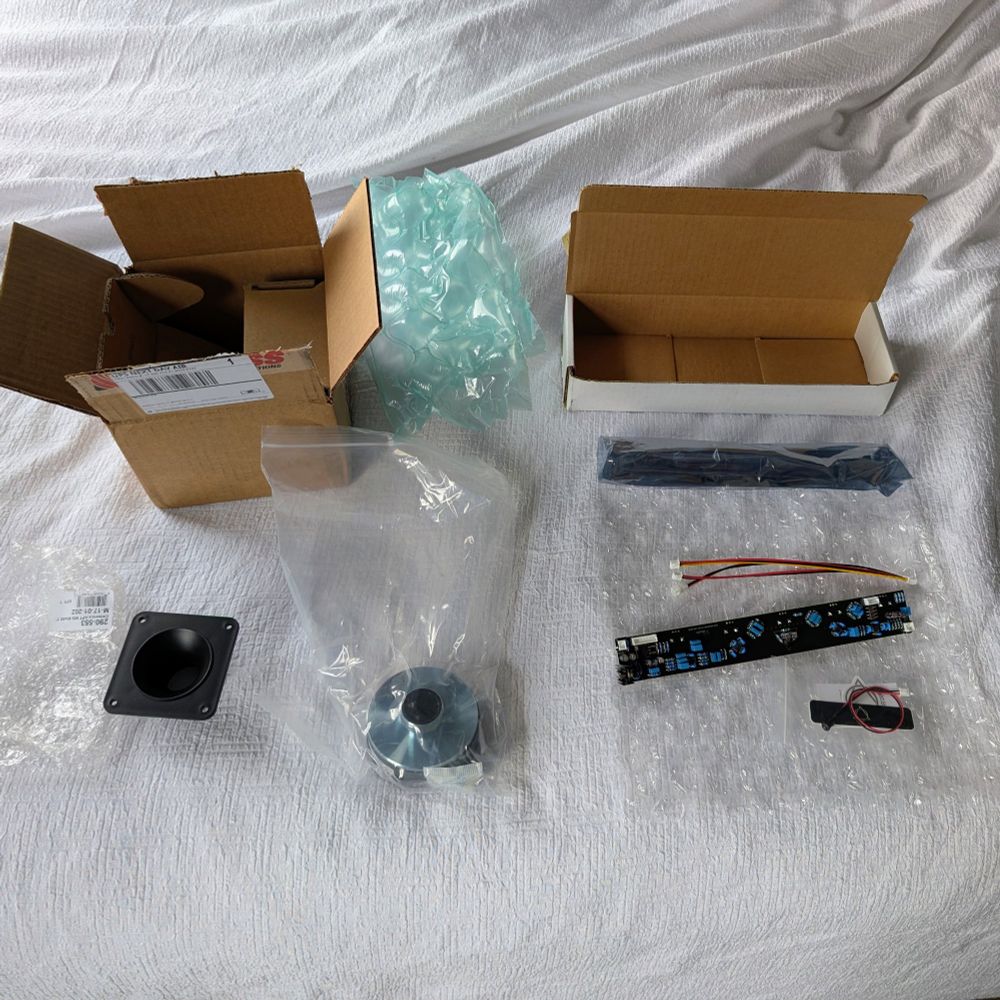 Replacement compression driver and preamp circuit board recently unboxed.