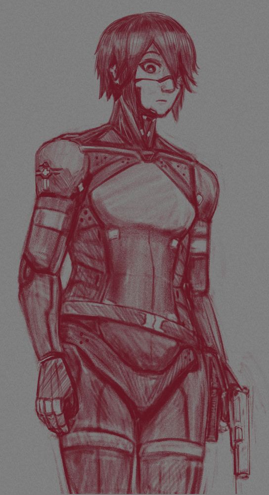 Another elster sketch, this time with a slight angle upward.