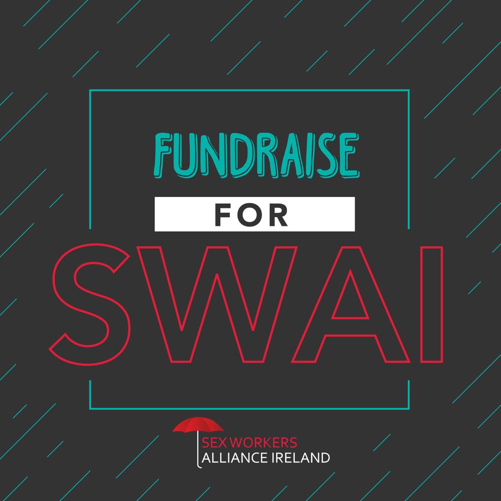 Fundraise for SWAI written in green and red writing on a charcoal background