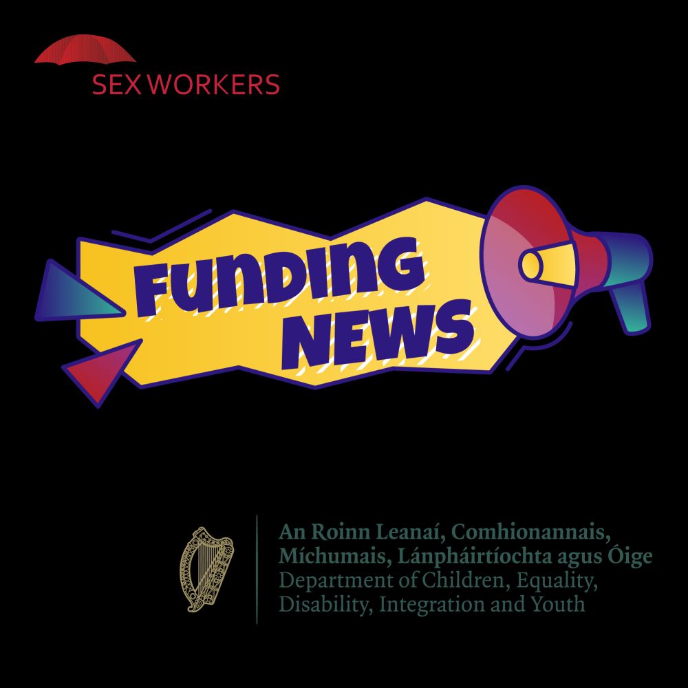 An illustration of Funding News coming out of a megaphone with the SWAI logo at the top and the Department of Children, Equality, Disability, Integration and Youth logo at the bottom