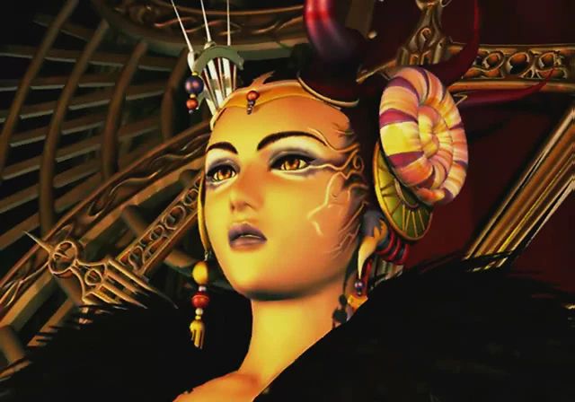 FF8 cutscene of Edea watching a Galbadian parade 