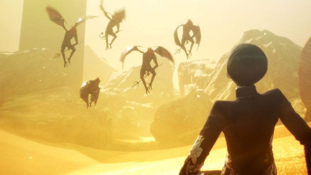 SMTV - the protagonist faces down a horde of Demons