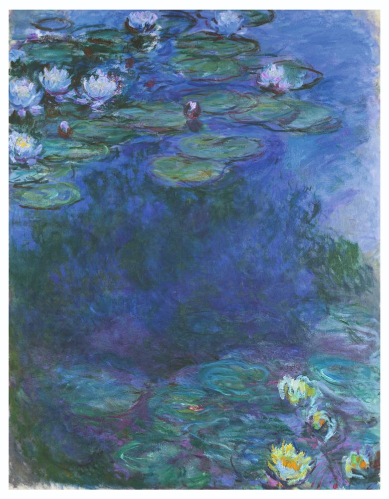 L’œuvre la plus chère vendue par Sotheby's’: 𝑁𝑦𝑚𝑝ℎ𝑒́𝑎𝑠 de l’impressionniste français Claude Monet, pour 65,5 millions $ à New York en novembre. Une vue d'un étang, avec une dominante de bleu marine, des plantes, nénuphars, esquissées en haut et en bas de ce tableau de format vertical. 