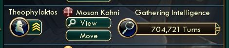 civ 5 spy interface, with 704,721 turns remaining until intelligence gain