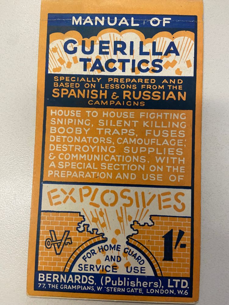 Cover of handbook called “Manual of Guerilla Tactics” 