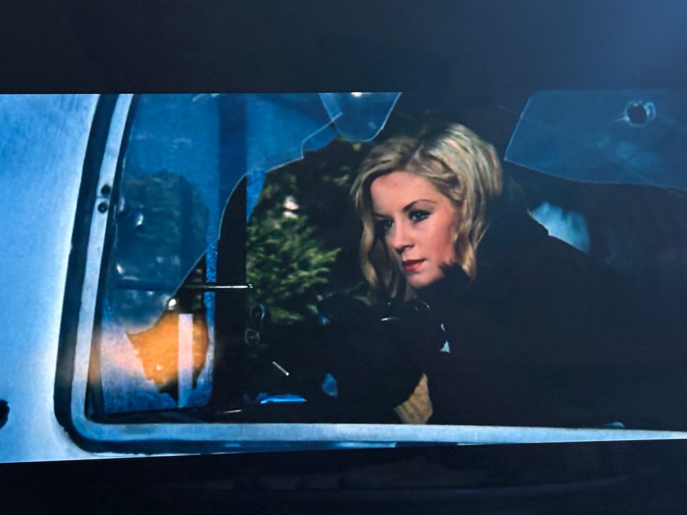 Mary Ure in Where Eagles Dare (1968) shooting an automatic rifle at some nazis from the back of a bus