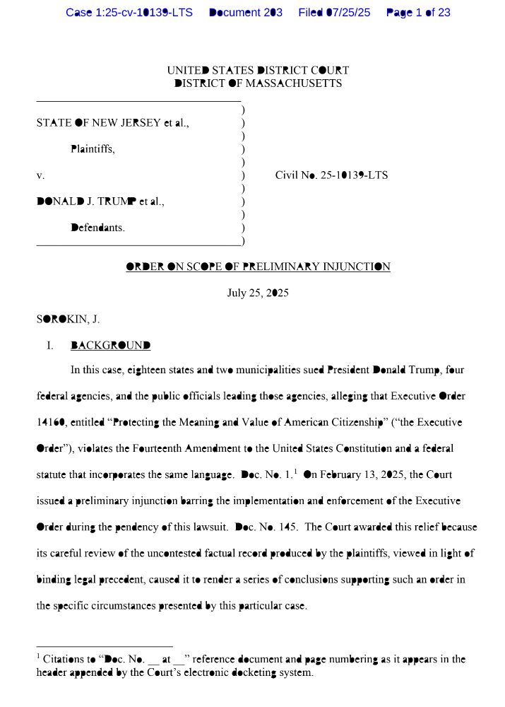 Cover of the court order