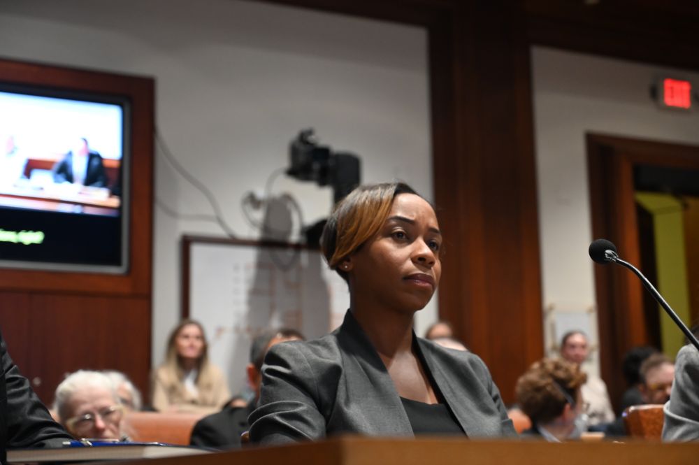 AG Campbell testifies at the State House.