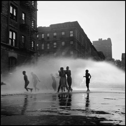 Black children saying in the water In harlem 