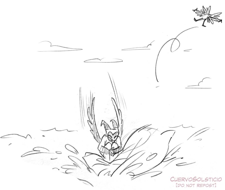 Adam impacts the float, sending Lucifer flying across the sky.
