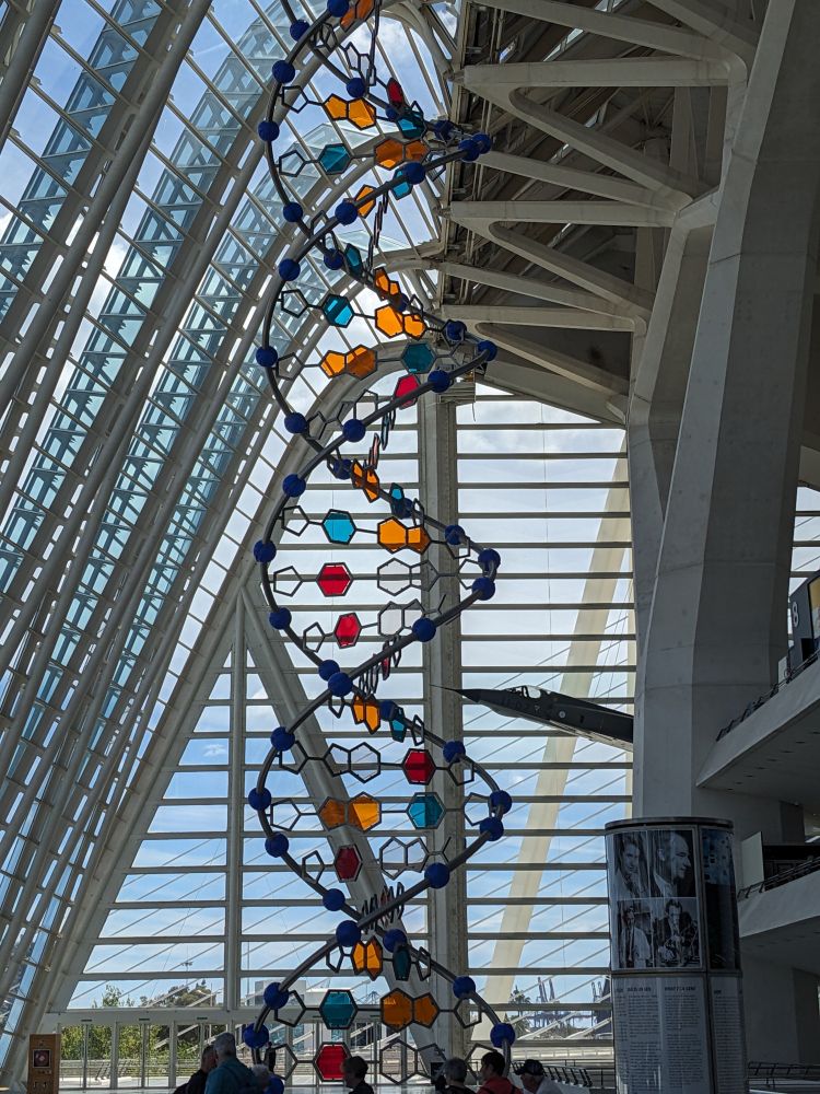 Artistic model of DNA structure at the Museu de les Ciències Príncipe Felipe in Valencia, Spain.