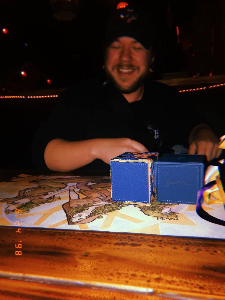 At a bar where I pulled out my whole Magic the Gathering setup