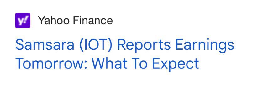 Yahoo Finance
Samsara (IOT) Reports Earnings Tomorrow: What To Expect
