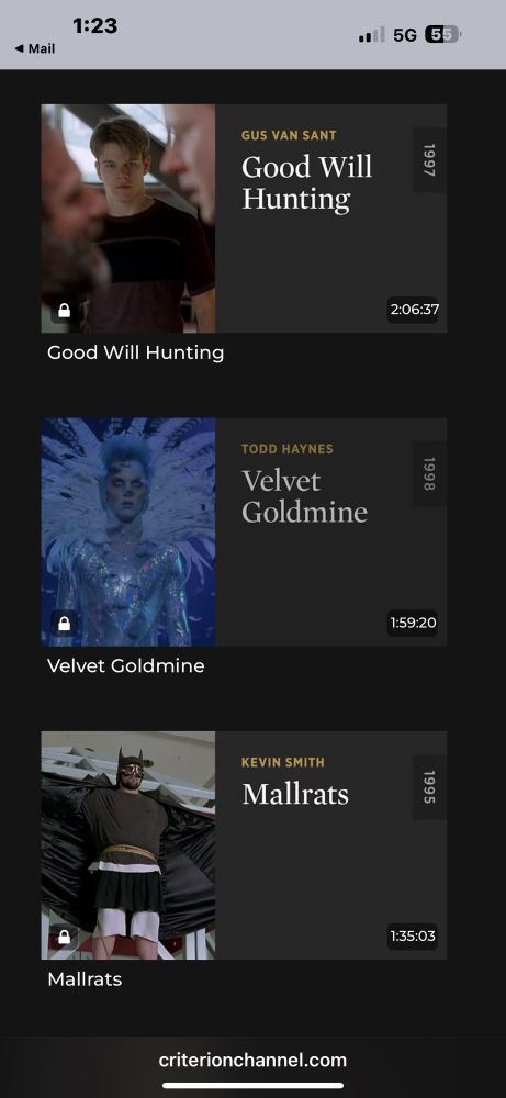 Good Will Hunting

Velvet Goldmine

Mallrats
