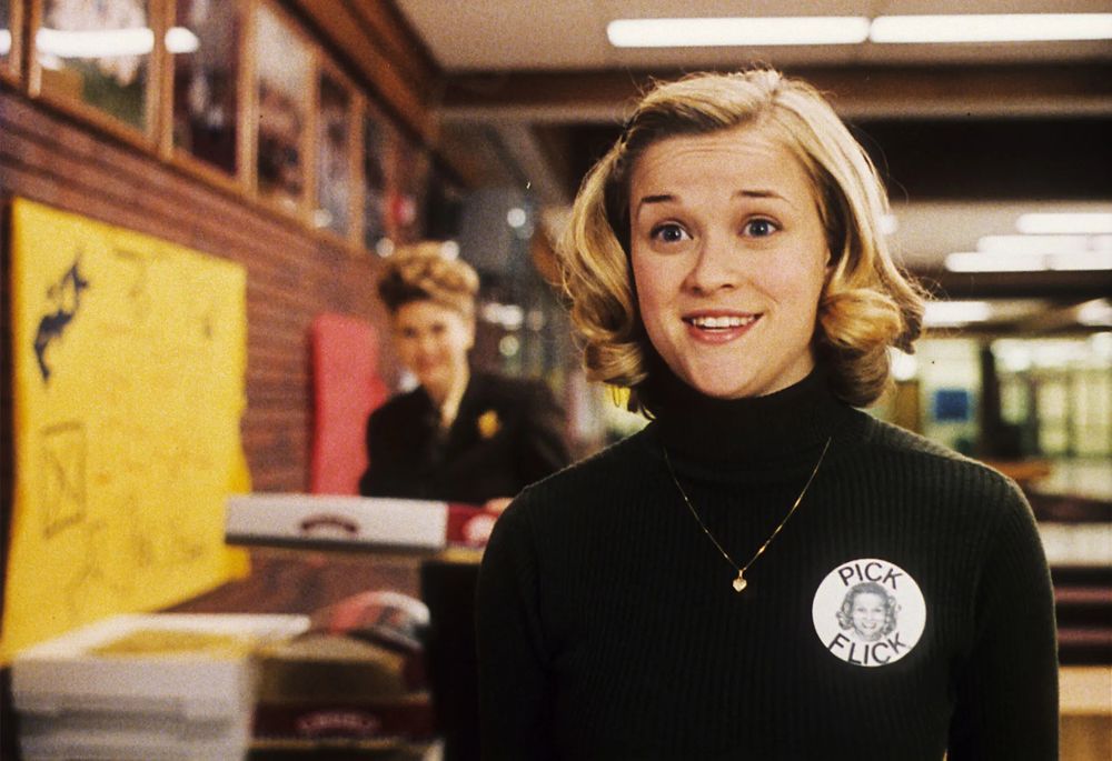 Reese Witherspoon as Tracy Flick in the movie ELECTION