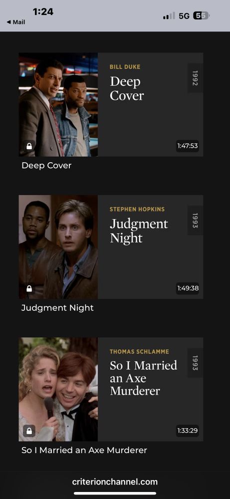 Deep Cover

Judgment Night

So I married an Axe Murderer
