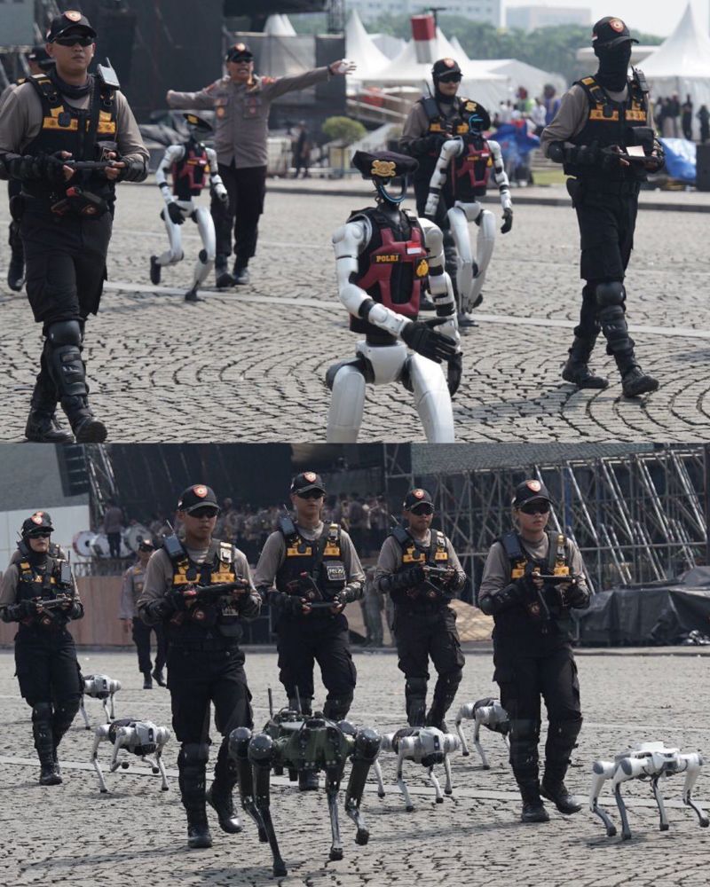 Polri is set to deploy 10 humanoid robots and 10 K9 dog robots, costing $16,000 USD and $2,800 USD each.