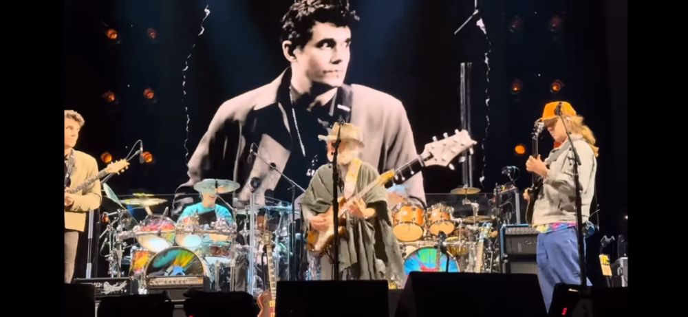 Dad and Bro play in GGP on Friday, August 1st with Billy Strings. John Mayer’s look of disappointment projects on the screen behind the band as Billy runs circles around them.