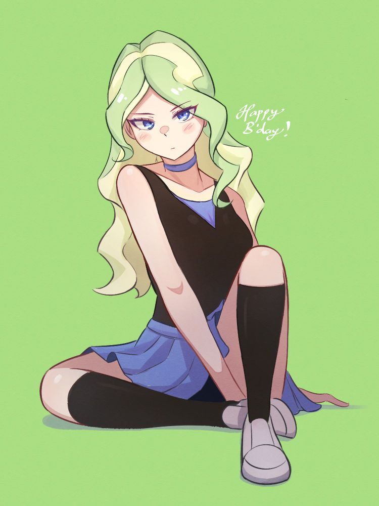 Diana Cavendish from Little Witch Academia sitting on the floor and crossing one of her legs for her birthday!