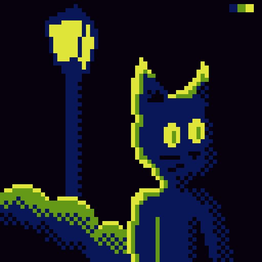 Cat walking at night.