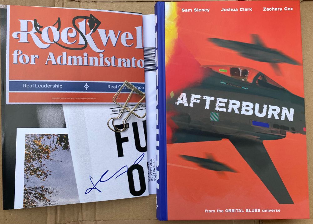 Afterburn book and GM screen for Orbital Blues RPG by Soulmuppet Publishing.