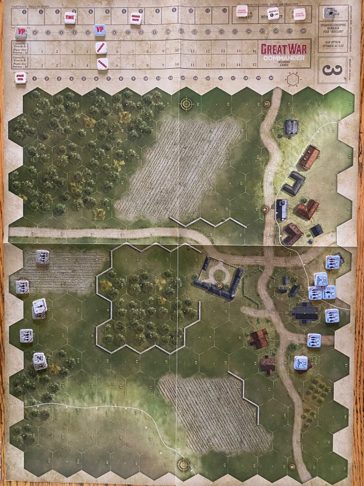 Start of game for Great War Commander scenario T01. 