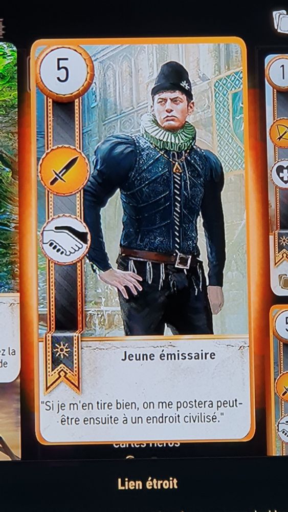 Carte de combat rapproché de Gwynt, le jeu de cartes de The Witcher III.