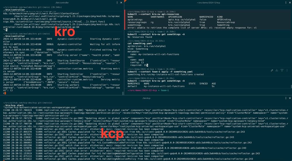 showing interaction of kro composition engine and kcp control plane
