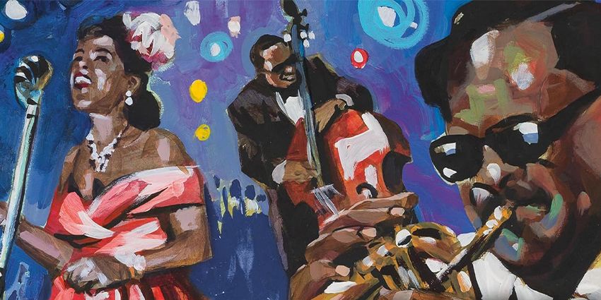Closeup of cover image of How Sweet the Sound: A Soundtrack for America. By Kwame Alexander. Illus. by Charly Palmer