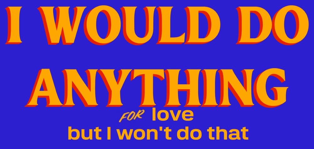 Zohran Mamdani-style campaign poster that reads "I would do anything for love but I won't do that"