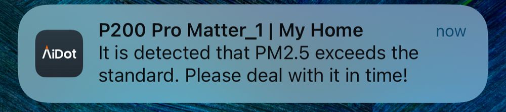 It is detected that PM2.5 exceeds the standard. Please deal with it in time!