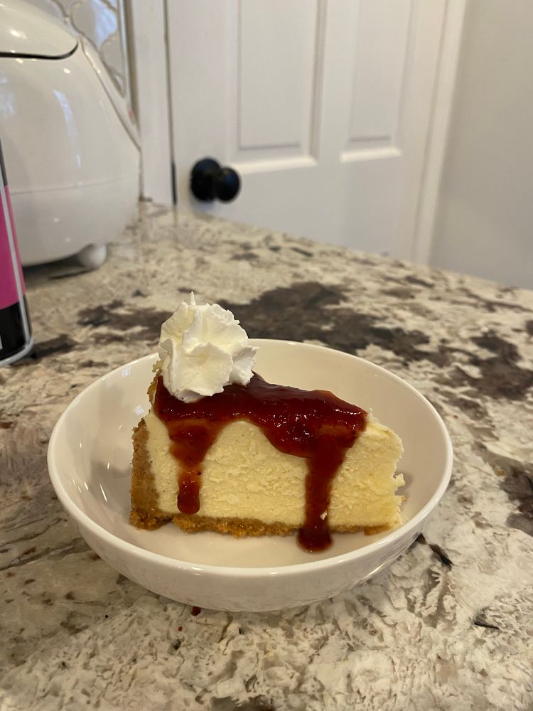 It's a tiny piece of cheesecake! 