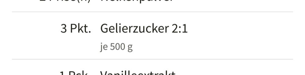 3 Pkt. Gelierzucker 2:1, je 500 g