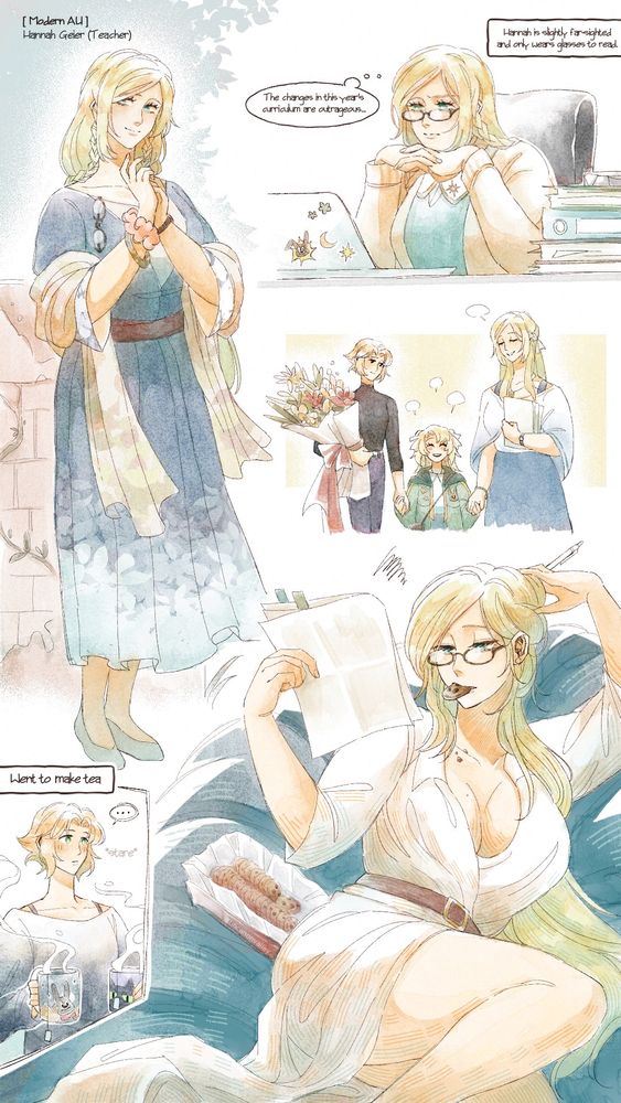 Modern AU where Ms. Moissan aka Hannah Geier used to be Sotheby's home tutor when she was very young and later on, her teacher at school. With the absence of Sotheby's parents, she became a mother figure to the child, despite trying to keep a professional look during her work hours. Ms. Hannah went to continue her studies abroad for a few years, leaving Sotheby in the care of her servants and eventually, her aunt Druvis who moved in after the tragedy. 