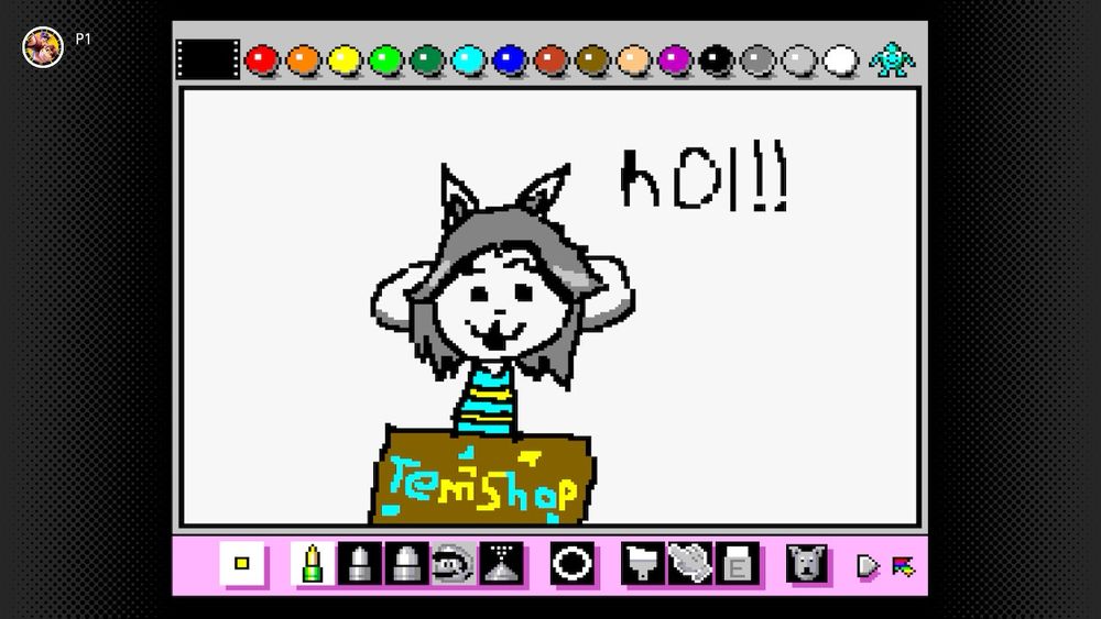 Temmie undertale in Mario Paint