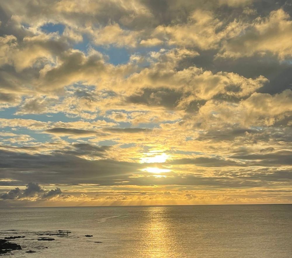 The sun over the ocean in South Africa.