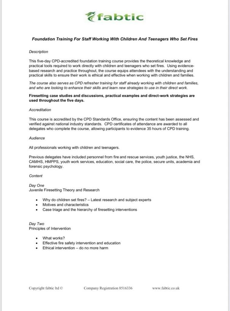 Description of five-day, CPD-accredited training course.