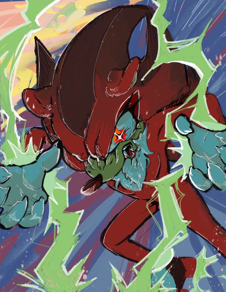 IDW Shadow panel redraw from the IDW comics, the piece is vibrant with electric chaos running from shadows inhibitors! Fun easter egg but my old signature is hidden in the top left corner, as well as like 5 other areas in this piece. Try finding them all! 