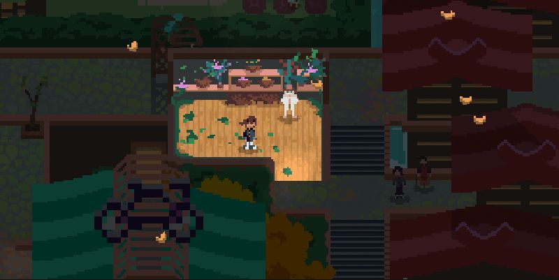 a gif from our game Midautumn, where the player is standing in various areas from our new update. For example, the flower shop, the bike shop, the sushi restaurant, etc.