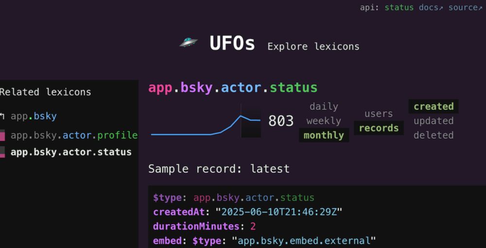 🛸 UFOs: Explore atproto lexicons