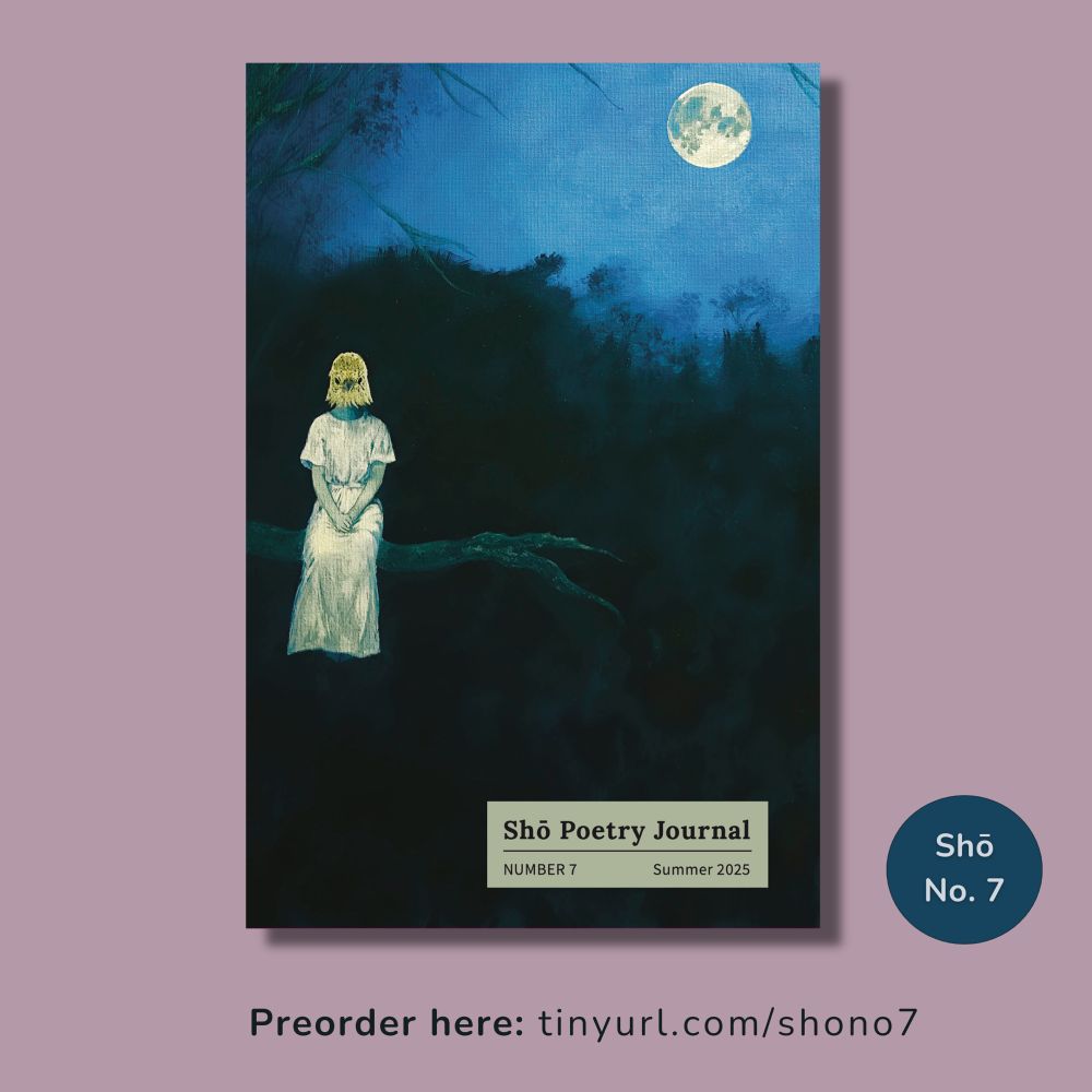 Lavender background. Text reads: Preorder here: tinyurl.com/shono7