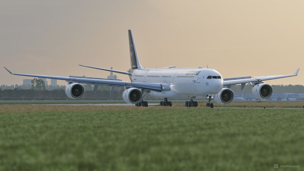 Airbus A340-600 by ToLiss Taxiing in Frankfurt Airport by kailum8866
