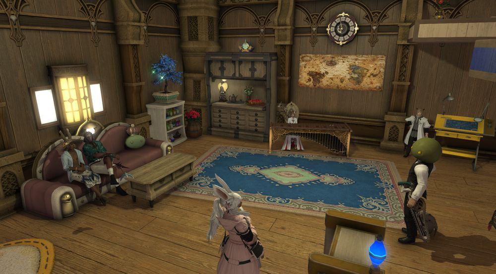 Some FFXIV friends posed around my living room