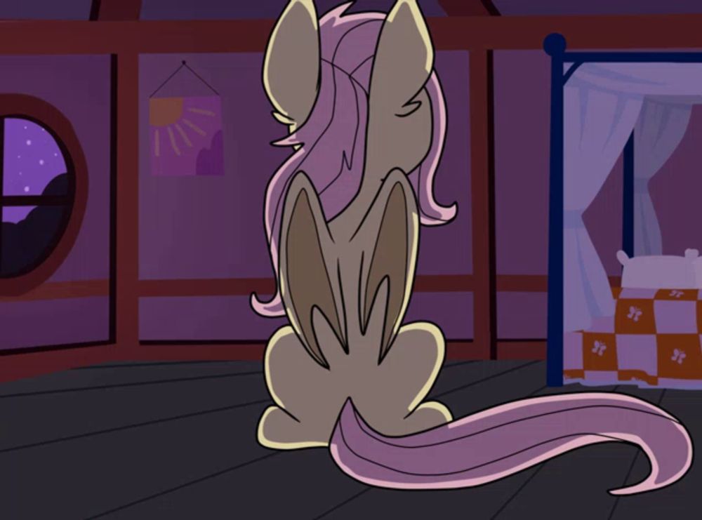 a cartoon drawing of a pony with wings and a purple background