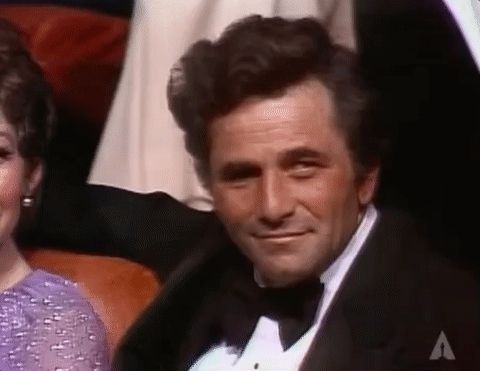 Actor Peter Falk wearing a tuxedo. 