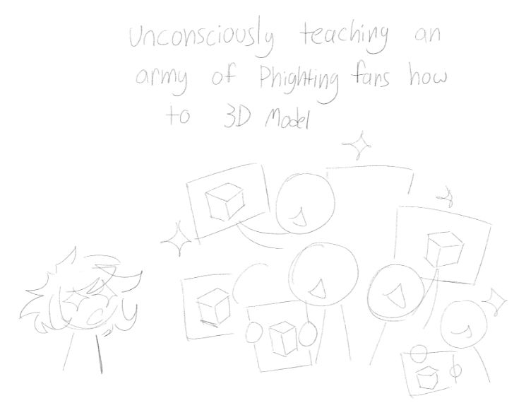 Unconsciously teaching an army of phighting fans how to 3d model