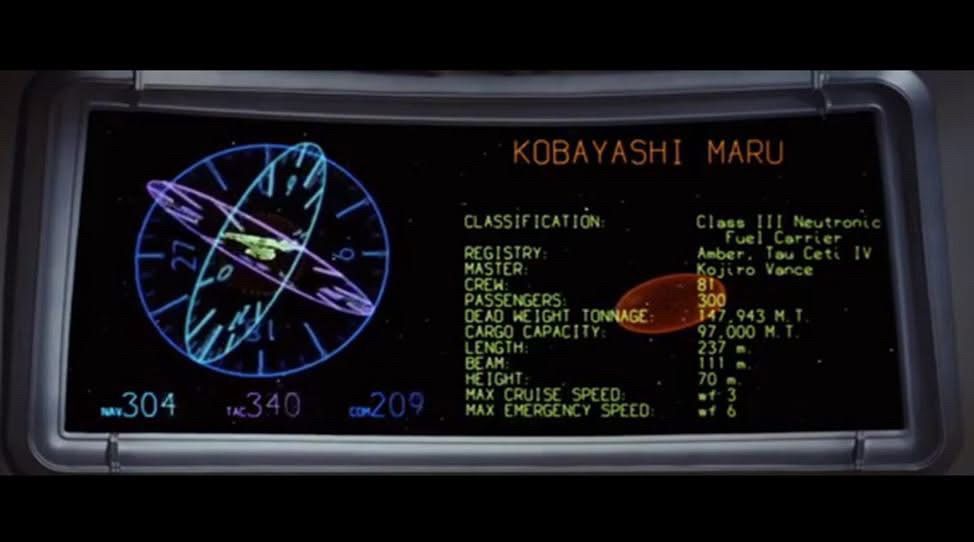 Saavik takes the Kobayashi Maru test at the open of Star Trek II