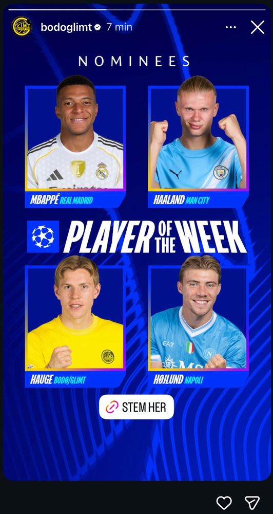 The four candidates for UEFA CL player of the week