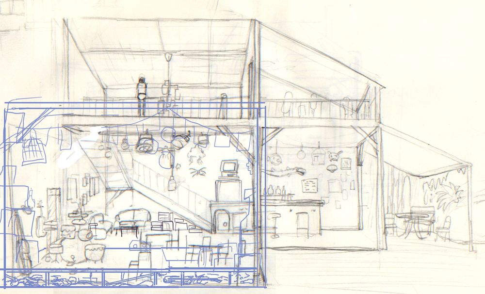 Sketch of Spike's Bar of the game Mutazione