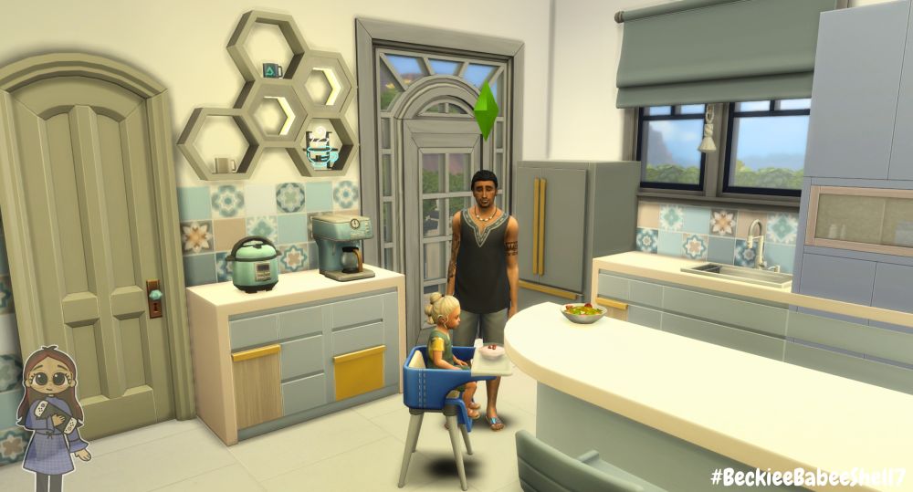 The coffee bar and toddler eating space. 